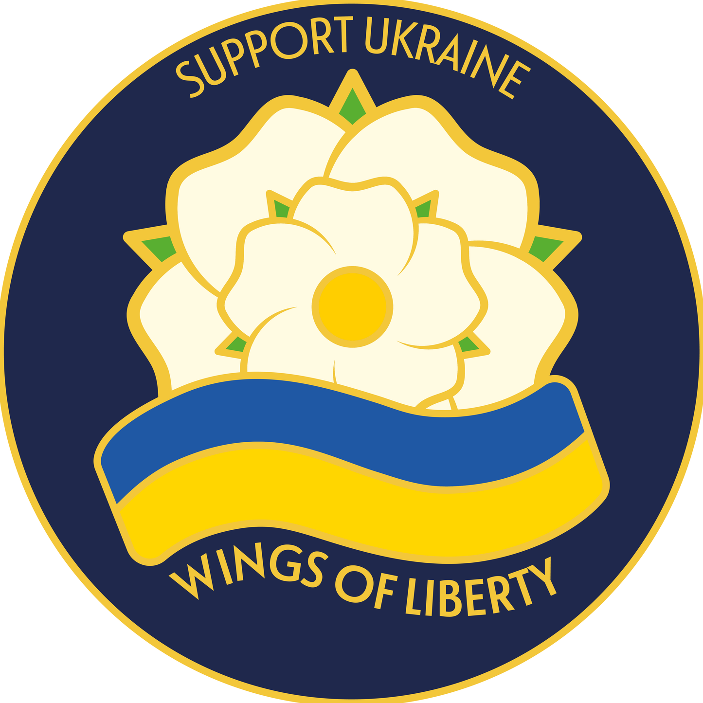 Yorkshire Rose and Ukraine Flag Pin